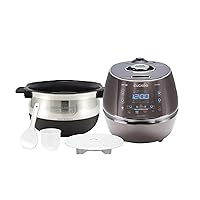 CUCKOO IH Pressure Rice Cooker 23 Menu Options: White, Brown, Porridge, Steam, & More, LED Screen, Fuzzy Logic Tech, 6 Cup / 1.5 Qt. (Uncooked) CRP-DHSR0609FD Gray, Stainless Steel Feature