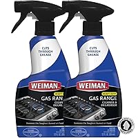 Heavy Duty Gas Range & Stove Top Cleaner and Degreaser - 2 Pack, 24 Ounces with MicroFiber Cleaning Towel