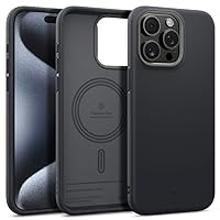 Caseology Nano Pop Mag for iPhone 15 Pro Case 5G [Dual Layer Silicone Case Compatible with Magsafe] Military Grade Drop Tested (2023) - Black Sesame
