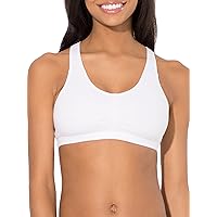 Fruit of the Loom Women's Shirred Front Racerback Pull Over Sports Bra, 3-Pack