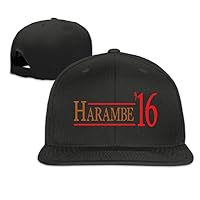 Kiwrreq Harambe 2016 Unisex Adjustable Flat Hat Bill Baseball Caps Outdoor Sports 8 Colors Black