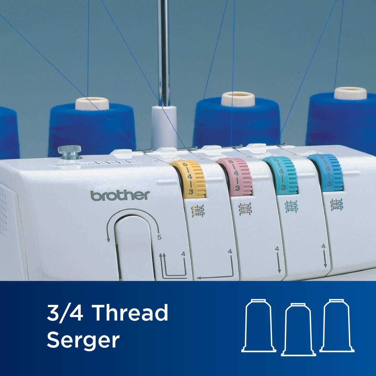 Brother Serger, 1034D, Heavy-Duty Metal Frame Overlock Machine, 1,300 Stitches Per Minute, Removeable Trim Trap, 3 Included Accessory Feet, White