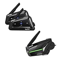 LEXIN MTX Motorcycle Bluetooth Headset, Mesh 3.0 2000m Helmet Communication System, Bundle Novus, Support Audio Multitasking/Music Sharing/Voice Assistant, Dual Pack