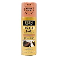 Tinted Lace Aerosol Spray - Medium Brown 2.7oz/ 80ml, Quick dry, Water Resistant, No Residue, Even Spray, Matching Skin Tone, Natural Look