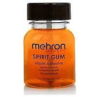 Mehron Makeup Spirit Gum | Spirit Gum Adhesive | Special FX, Cosplay, Halloween, Stage Performance Makeup | Professional Cosmetic Glue Adhesive for Face, Skin, & Body (1 oz)