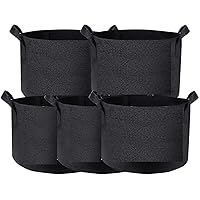 VIVOSUN 5-Pack 25 Gallon Plant Grow Bags, Heavy Duty Thickened Nonwoven Fabric Pots with Handles