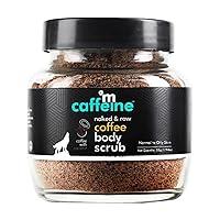 mCaffeine Naked and Raw Coffee Body Scrub - Body Wash Treats Ingrown Hair - Body Exfoliator Softens Skin - Coconut - All Skin Types - 1.94 oz