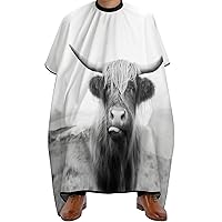 Scottish Highland Cow Haircut Capes for Adults Salon Cape for Men Water Resistant Hairdresser Styling Cape Hair Stylist Gown