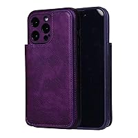 LOFIRY-Wallet Case for iPhone 15 Pro Max/15 Pro/15 Plus/15, Premium Leather Phone Case with Flip Card Slot Kickstand Shockproof Business Cover (15 Plus'',Purple)