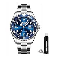 BOSCK Men's Watch, Analog Men's Watch 44mm Large dial Easy to Read Business Watch, Classic Luxury 30M Waterproof Men's Watch