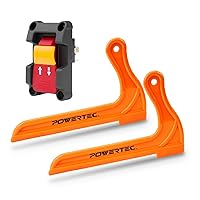 POWERTEC 72102 Safety Locking Switch and 2pc L-Push Sticks, Dual Voltage 110V/220V Table Saw Switch Replacement w/On Off Toggle Fits Band Saw, Drill Press, Router Table, Dust Collectors