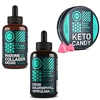 WILD FUEL Marine Collagen, Liquid Chlorophyll and Keto Gummies Energy and Beauty Bundle