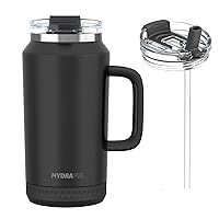 64 oz Tumbler with Handle and Straw - 100% Leak-Proof - Insulated Cup Reusable Stainless Steel Large Water Bottle Travel Mug for Gym, Hiking, and Camping - Gifts for Women Men Him Her