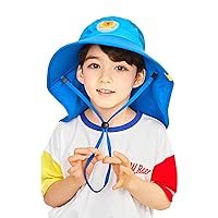 Cute Cartoon Print Big Brim for Sun Hat Summer UV for Children Fisherman Hat Sunscreen for Outdoor School Act