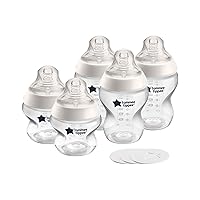 Tommee Tippee First Bottle Solution, Baby Bottle Kit with Closer to Nature Baby Bottles, Breast-Like Nipples with Anti-Colic Valves and Travel Lids