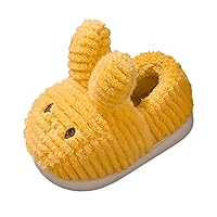 Fashion Cute Autumn And Winter Girls Boys Slippers Flat Soft Warm And Comfortable Solid Color Rabbit Toddler House Boots