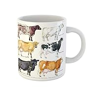 Coffee Mug Brown Beef Milking Breed Dairy Cow Watercolor Black Angus 11 Oz Ceramic Tea Cup Mugs Souvenir for Family Friends Coworkers