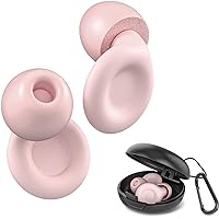 Ear Plugs for Sleeping Noise Cancelling,Yawsoy 2 Pairs of Reusable Silicone Ear Plugs for Noise Reduction 25-35dB with 14 Silicone/Foam Ear Tips,Earplugs for Concert,Snoring Blocking(Light Pink)