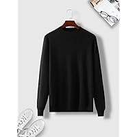Sweaters for Men- Men Solid Sweater (Color : Black, Size : Medium)