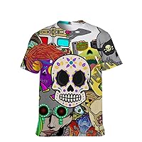 Tshirtnager Gift-Cool Skull-Hip-Hop Style-Tshirt Retro T-Shirt Teeshirt-Adult for-Comic -Tees Baseball Athletic