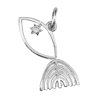 Messianic Fish Charm in 14K White Gold
