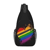 LGBT Rainbow Sling Bag Colorful Crossbody Chest Backpack Shoulder Bag Outdoor Travel Hiking Casual Sports Daypack