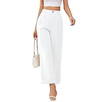 onlypuff Women Pants Work Business Dressy Trousers Wide Leg High Waisted Slacks with Pockets