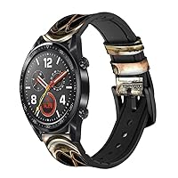CA0307 Vintage Deep Sea Diving Helmet Leather Smart Watch Band Strap for Wristwatch Smartwatch Smart Watch Size (24mm)
