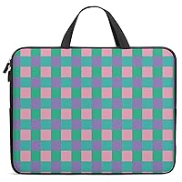 Laptop Sleeve Case with Handle 13 15.6 17 inch, Green Plaid Slim Water Durable Protective Laptop Cover Briefcase Computer Carrying Case Bag for HP Dell Lenovo Asus MacBook Air (13inch)