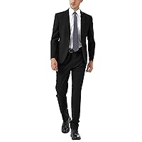 WEEN CHARM Men's Suits Slim Fit 2 Piece One Button Blazer Jacket Wedding Prom Tuxedo Pants Set
