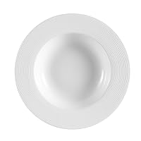 CAC China TST-120 Transitions 12-Inch 22-Ounce Non-Glare Glaze Super White Porcelain Pasta Bowl, Box of 12