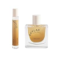 Skylar Vanilla Sky Hypoallergenic Vegan Perfume - Cappuccino, Vanilla & Caramelized Cedar Roller + Full Size