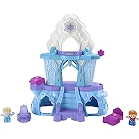 Little People Toddler Playset Disney Frozen Elsa’s Enchanted Lights Palace with Anna & Elsa Figures for Ages 18+ Months