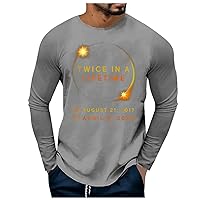 Tshirts Shirts for Men Graphic 2024 Long Sleeve Round Neck Funny Print Tops Blouse Pullover Sweatshirt Gifts for