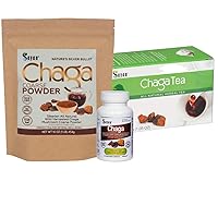 Sayan Chaga Supplements - Raw Chaga Powder (1lb), Chaga Mushroom Capsules (90 Capsules), Chaga Tea Bags (20 Bags)