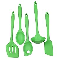 Chef Craft Premium Silicone Kitchen Tool and Utensil, 5 Piece Set, Green