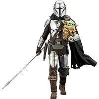 Kotobukiya Star Wars: The Mandalorian & Grogu with Beskar Staff ARTFX+ Statue, Multicolor