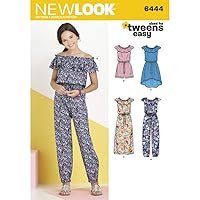 NEW LOOK Patterns Girl's Dress and Jumpsuit in Two Lengths Size A (8-10-12-14-16) 6444