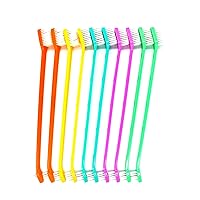 Double Headed Pet Dog Toothbrush for Small Dogs/Soft Bristles Puppy Long Handle Tooth Brush Dogs Teeth Cleaning/Bulk Toothbrushes Dental & Oral Care… (MIXED10)