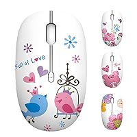 M101 Wireless Mouse Cute Silent Computer Mice with USB Receiver, 2.4G Optical Wireless Travel Mouse 1600 DPI for Laptop, Notebook, PC, Computer (Bird)