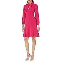 Maggy London Women's Tie Neck Bubble Crepe Fit and Flare Dress