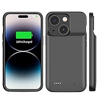 Battery Case for iPhone 14/14Pro 6.1inch, 7000mAh Li-ion 0 Cycle Internal New Upgrade High Capacity Rechargeable Portable Charging Case Extended Battery Pack Black