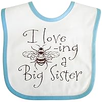 inktastic I Love Bee-ing a Big Sister Baby Bib
