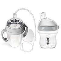haakaa Glass Baby Bottle&Supplemental Nursing System Nutrition Feeding Bottle Combo Set-Newborn Registry Essentials,BPA-Free