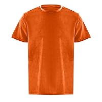 Men's Velvet Velour Solid Color t-Shirts Short Sleeve Crew Neck tee Shirts Summer Outdoor Leisure Tank Tops