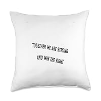 Her Fight, White Ribbon, Lung Cancer Throw Pillow, 18x18, Multicolor