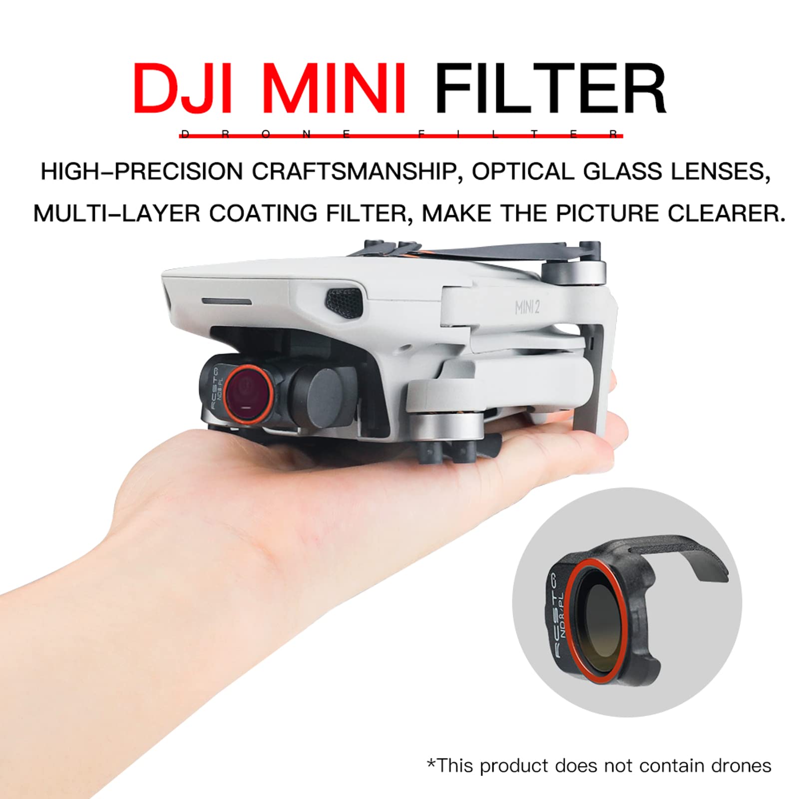 RCGEEK ND Filters Set for DJI Mavic Mini 2/Mini SE/Mini Accessories, 6Pcs Gimbal Camera Len Filters for DJI Mini 2/Mini SE/Mini (Starlight, CPL, UV, ND8/PL, ND16/PL, ND32/PL)