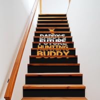 Daddy's Future Hunting Buddy Removable Stair Riser Decals Peel and Stick Stair Stickers Staircase Decor 7.1''x 39.4''