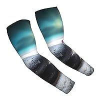 UV Sun Protection Arm Sleeves Cooling Pink background Sports Compression Athletic Sleeves for Basketball Cycling