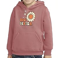 Big Sister Flower Toddler Pullover Hoodie - Floral Sponge Fleece Hoodie - Unique Hoodie for Kids
